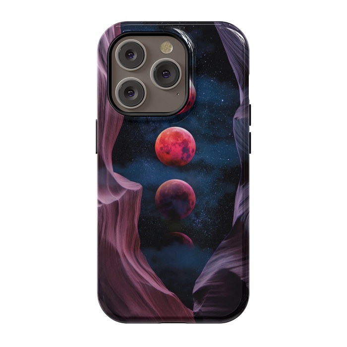 iPhone 14 Pro StrongFit Grand Canyon with Space & Bloody Moon - Collage V by Art Design Works