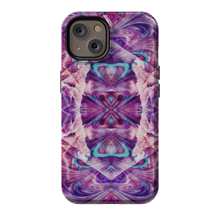 iPhone 14 StrongFit Psychedelic precious gemstone marble by Oana 