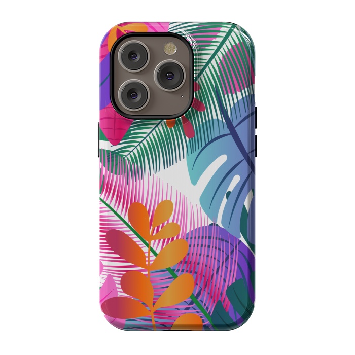 iPhone 14 Pro StrongFit tropical leaves pattern by MALLIKA
