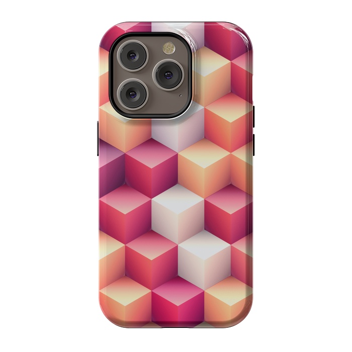 iPhone 14 Pro StrongFit Colorful 3D Cubes by Art Design Works