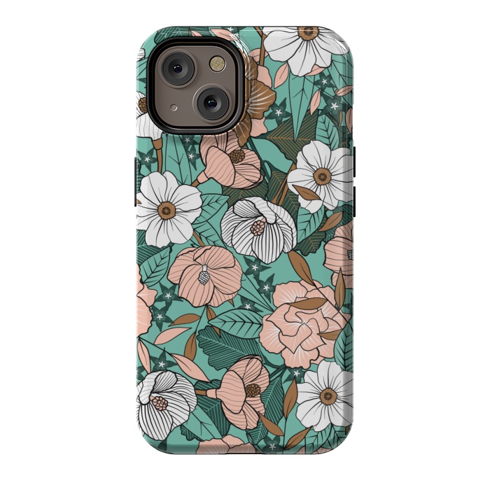 iPhone 14 StrongFit Rusted Blush Garden by gingerlique