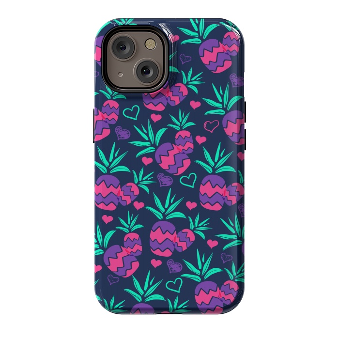 iPhone 14 StrongFit Pineapples In Neon by ArtsCase