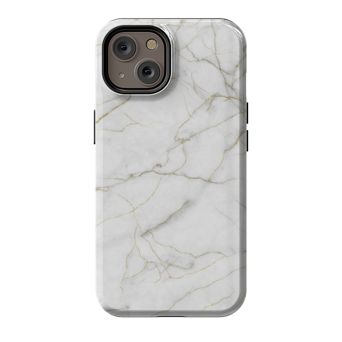 iPhone 14 StrongFit White and gold marble by Jms