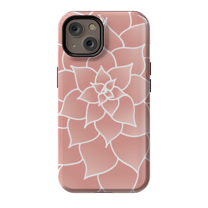 iPhone 14 StrongFit Abstract Modern Pink Rose Flower by Julie Erin Designs