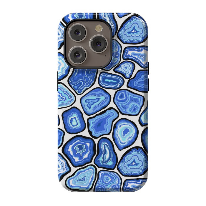 iPhone 14 Pro StrongFit Blue agate slices by Katerina Kirilova