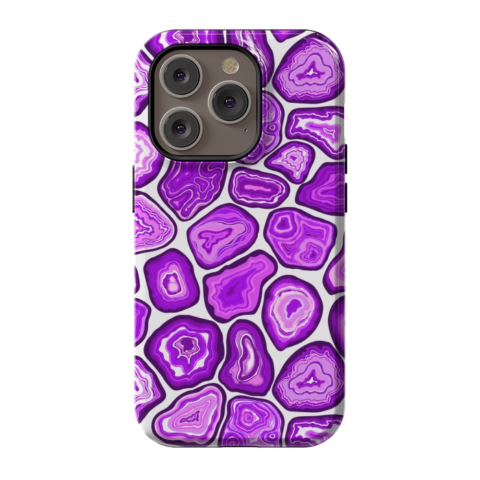 iPhone 14 Pro StrongFit Purple agate slices by Katerina Kirilova
