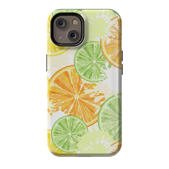 iPhone 14 StrongFit Citrus Watercolors Fresh Summer Pattern by BluedarkArt