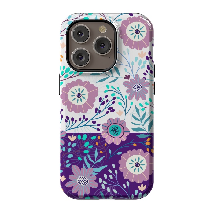 iPhone 14 Pro StrongFit Happy Purple Flowers For Summer by ArtsCase