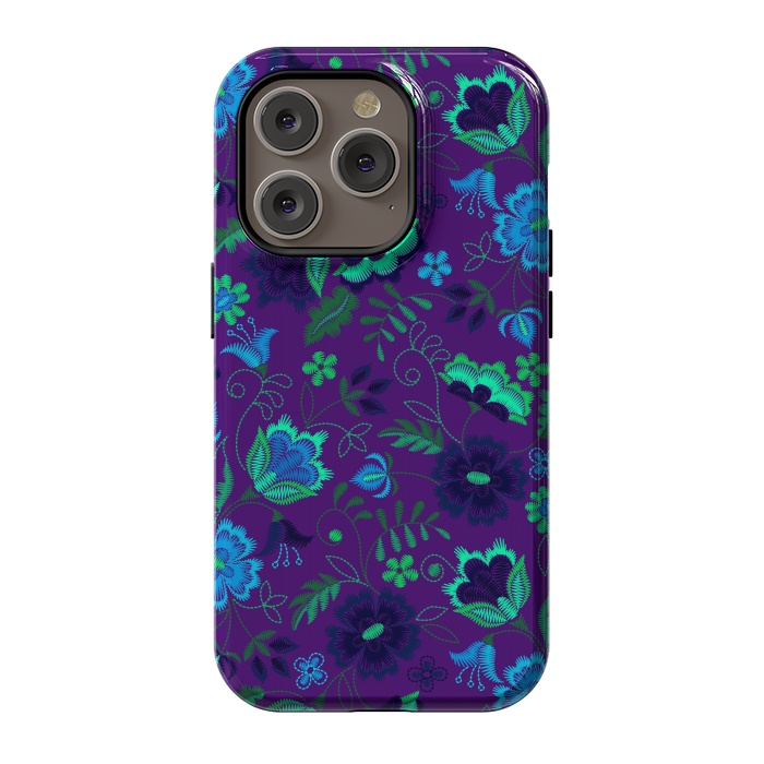 iPhone 14 Pro StrongFit Thoughts In Purple And Blue by ArtsCase