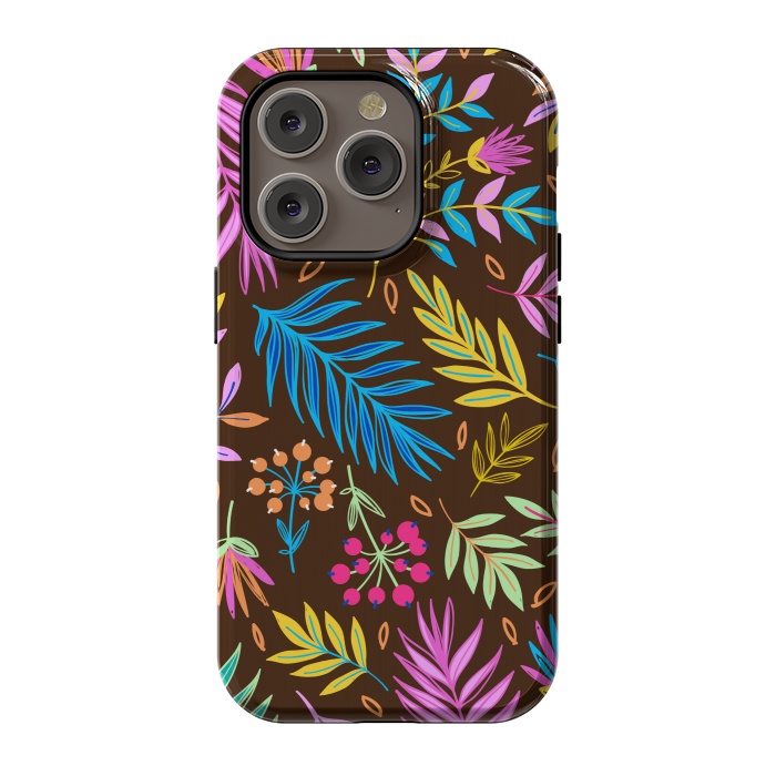 iPhone 14 Pro StrongFit MULTICOLOUR LEAF PATTERN by MALLIKA
