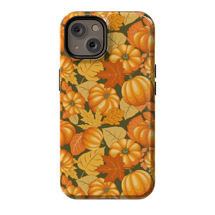 iPhone 14 StrongFit Pumpkins and Autumn Leaves Party by BluedarkArt