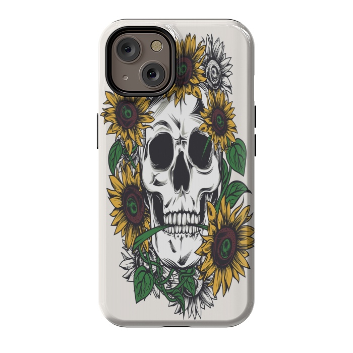 iPhone 14 StrongFit Skull Sunflower by Joanna Vog