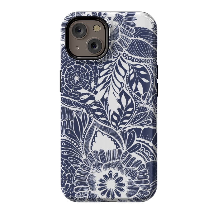iPhone 14 StrongFit BlueFlorals by Rose Halsey