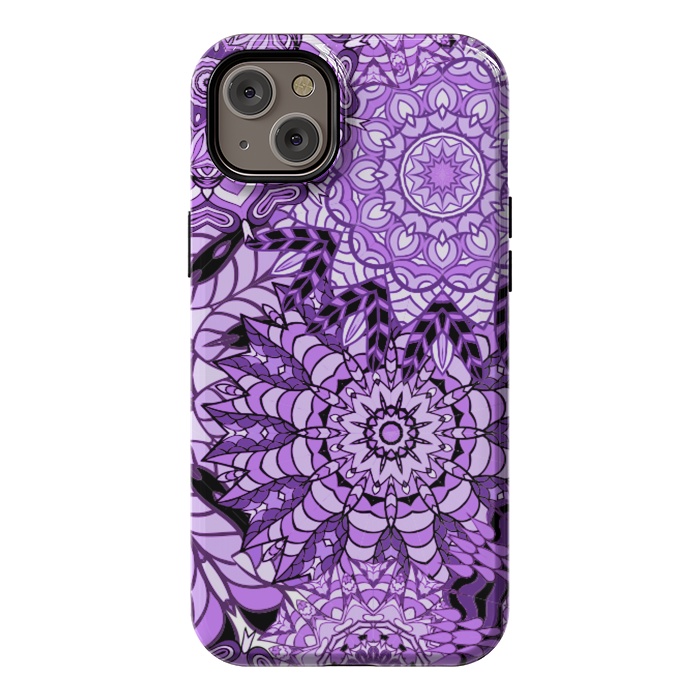 iPhone 14 Plus StrongFit Rain Of Purple Mandalas by ArtsCase