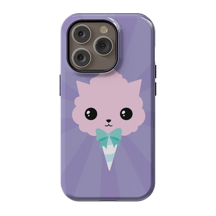iPhone 14 Pro StrongFit Cotton candy cat by Laura Nagel