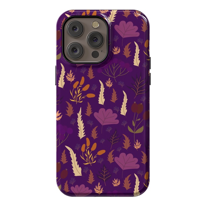 iPhone 14 Pro max StrongFit purple autumn flowers fall from the sky by ArtsCase