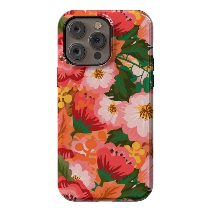 iPhone 14 Pro max StrongFit Bouquet of flowers in pom poms and dahlias by ArtsCase