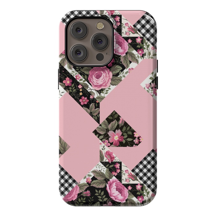 iPhone 14 Pro max StrongFit elegant roses with pink background by ArtsCase