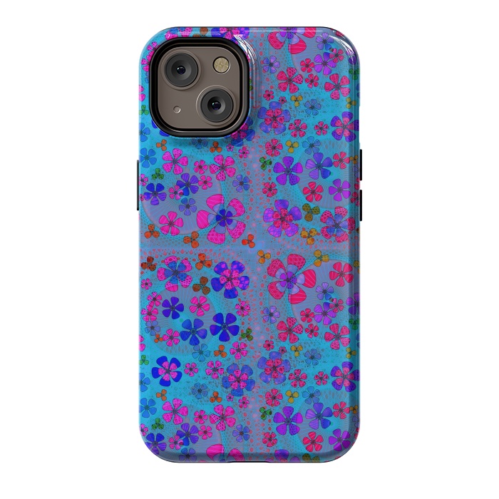 iPhone 14 StrongFit psychedelic flowers in summer by ArtsCase