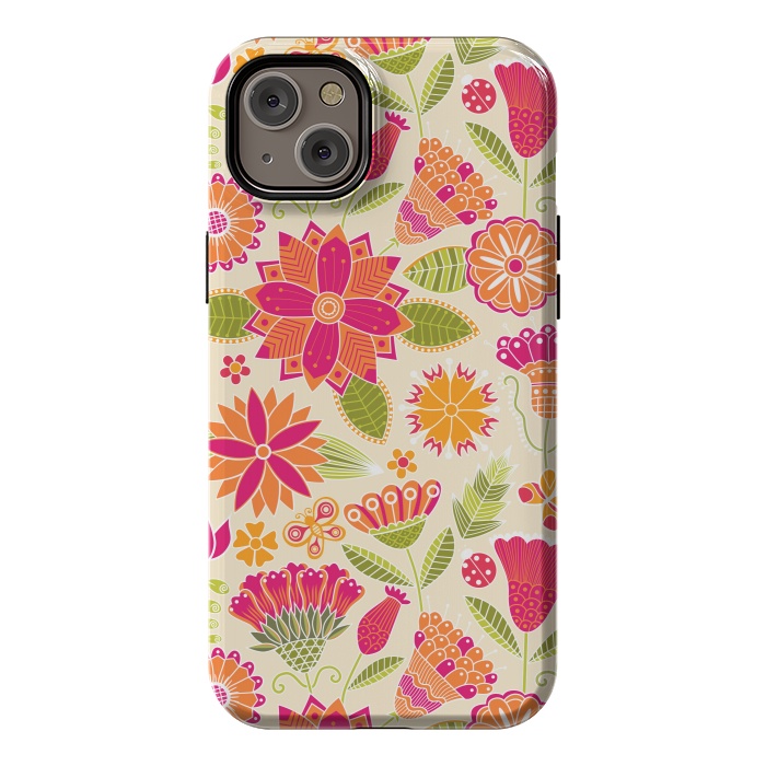 iPhone 14 Plus StrongFit geometric colored flowers by ArtsCase
