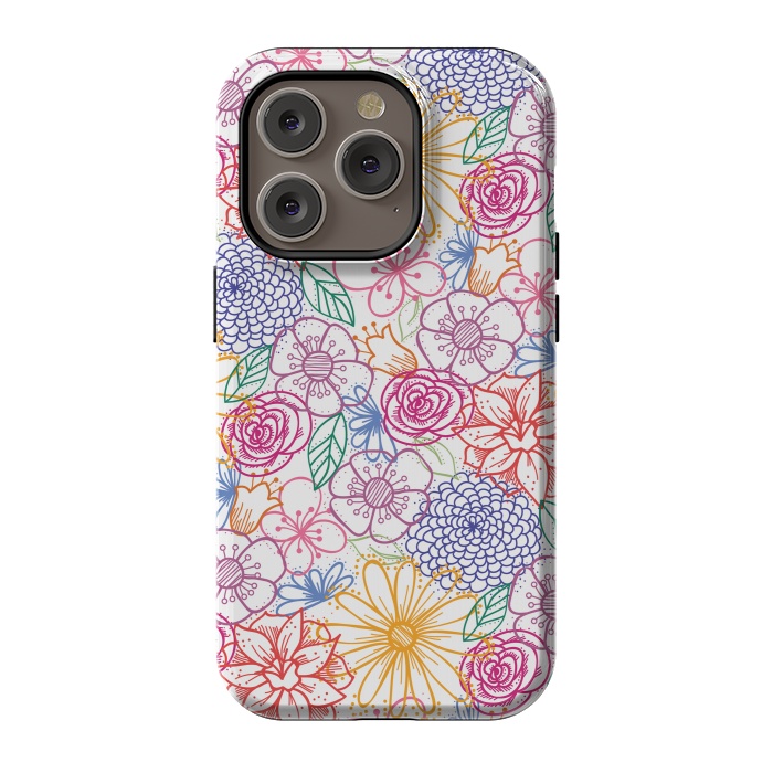 iPhone 14 Pro StrongFit Summer Bright Floral by TracyLucy Designs