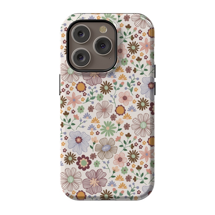 iPhone 14 Pro StrongFit Autumn Wild Bloom by TracyLucy Designs