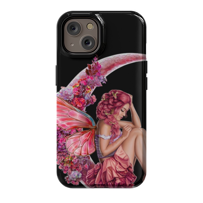 iPhone 14 StrongFit pink moon fairy by haroulita
