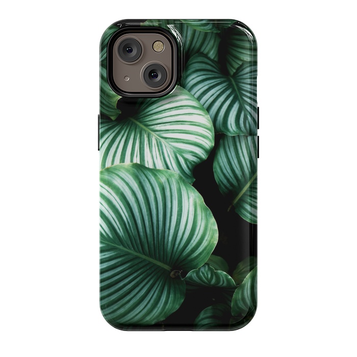 iPhone 14 StrongFit tropical leaves by haroulita