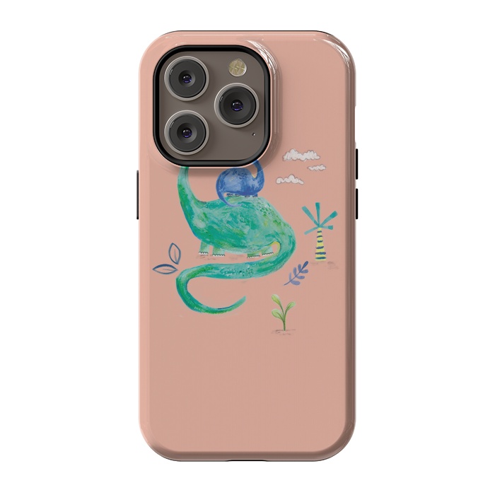 iPhone 14 Pro StrongFit painted dinosaur  by lauradidthis
