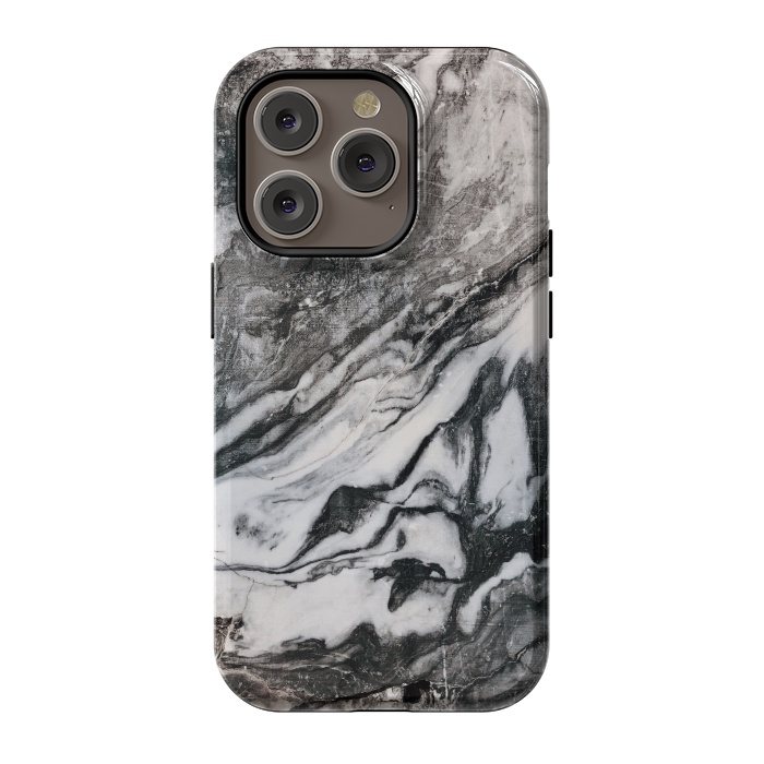 iPhone 14 Pro StrongFit White and black Marble by Winston