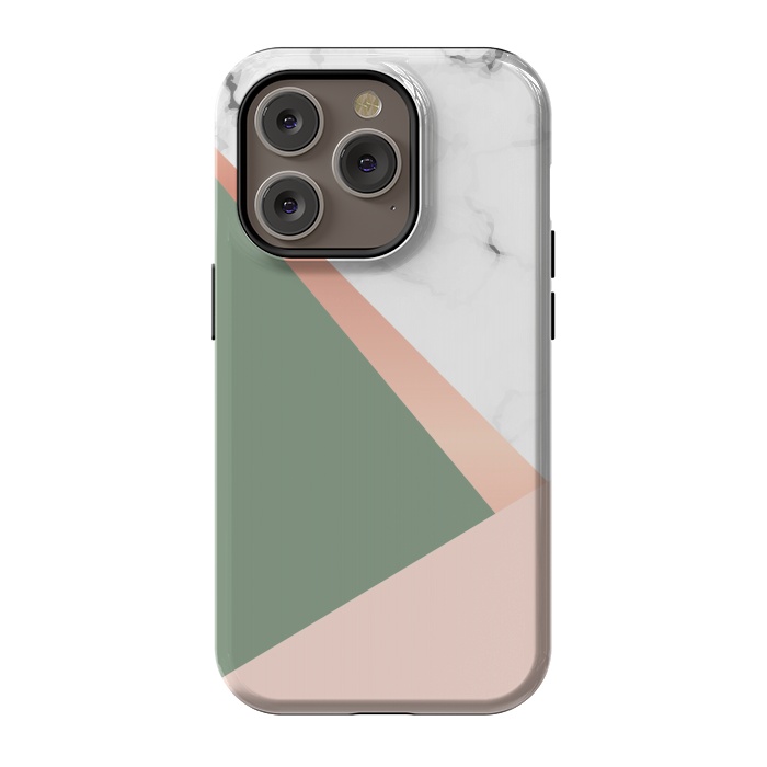 iPhone 14 Pro StrongFit Marble geometric design with triangular image by ArtsCase