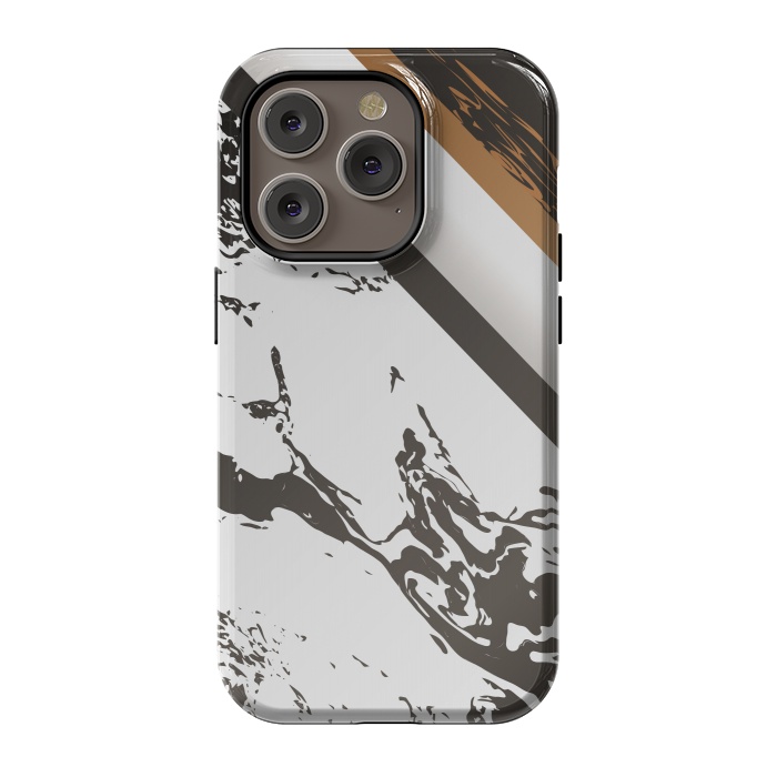 iPhone 14 Pro StrongFit Marble with cubes and geometric figures by ArtsCase