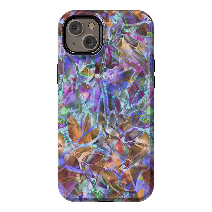 iPhone 14 Plus StrongFit Floral Abstract Stained Glass G268 by Medusa GraphicArt