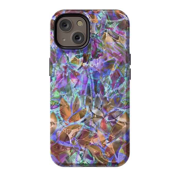 iPhone 14 StrongFit Floral Abstract Stained Glass G268 by Medusa GraphicArt
