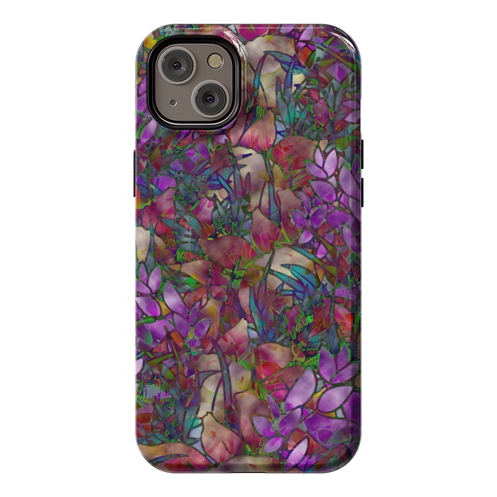iPhone 14 Plus StrongFit Floral Abstract Stained Glass G175 by Medusa GraphicArt