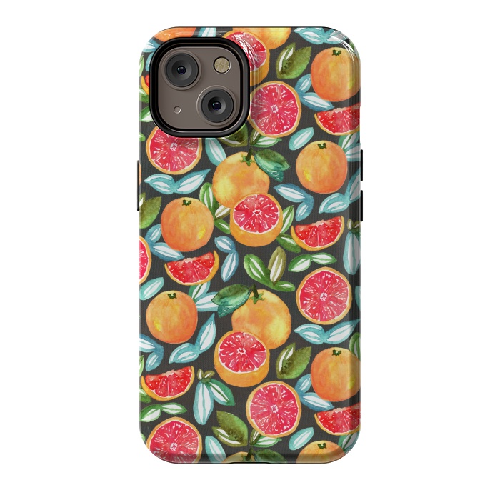iPhone 14 StrongFit Grapefruits on Navy  by Tigatiga