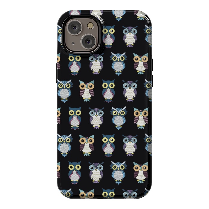iPhone 14 Plus StrongFit Owls pattern by Laura Nagel