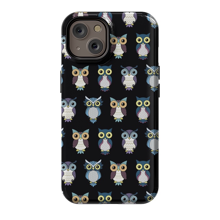iPhone 14 StrongFit Owls pattern by Laura Nagel