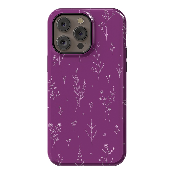 iPhone 14 Pro max StrongFit Magic Wine Wildflowers by Anis Illustration
