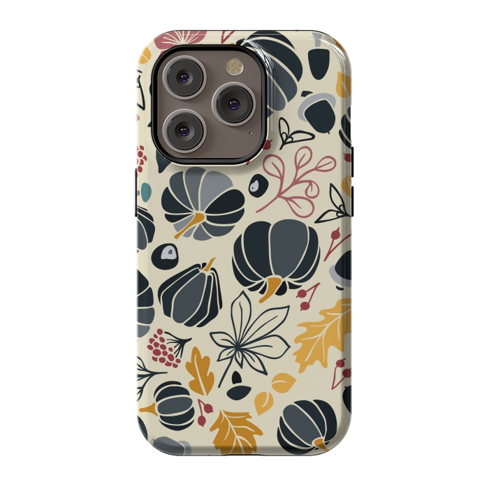 iPhone 14 Pro StrongFit Fall Fruits in Navy and Yellow by Paula Ohreen