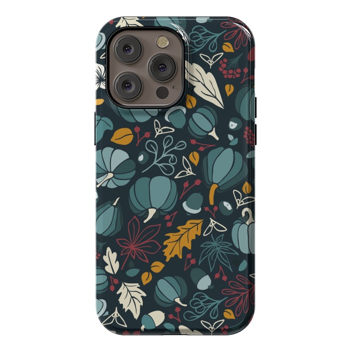 iPhone 14 Pro max StrongFit Fall Fruits in Navy and Red by Paula Ohreen
