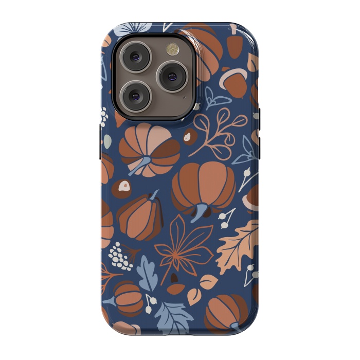 iPhone 14 Pro StrongFit Fall Fruits in Navy and Orange by Paula Ohreen
