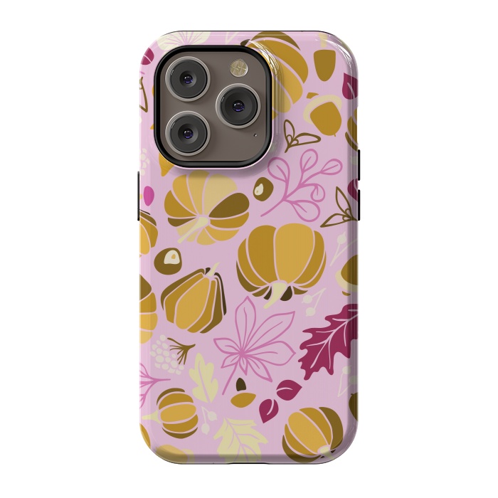 iPhone 14 Pro StrongFit Fall Fruits in Pink and Orange by Paula Ohreen