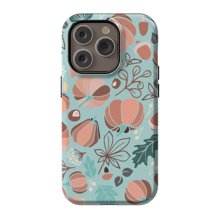 iPhone 14 Pro StrongFit Fall Fruits in Mint and Orange by Paula Ohreen