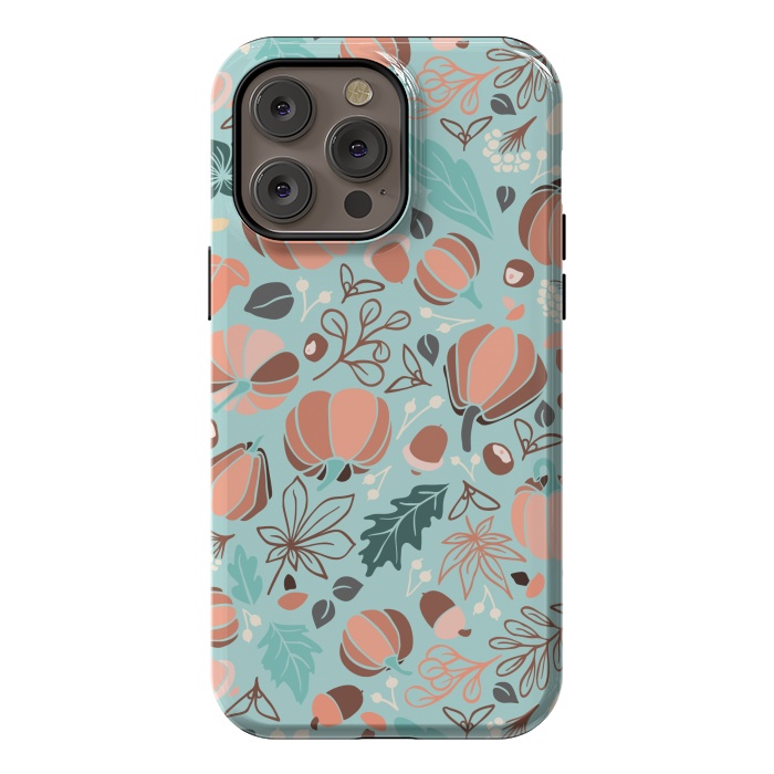 iPhone 14 Pro max StrongFit Fall Fruits in Mint and Orange by Paula Ohreen