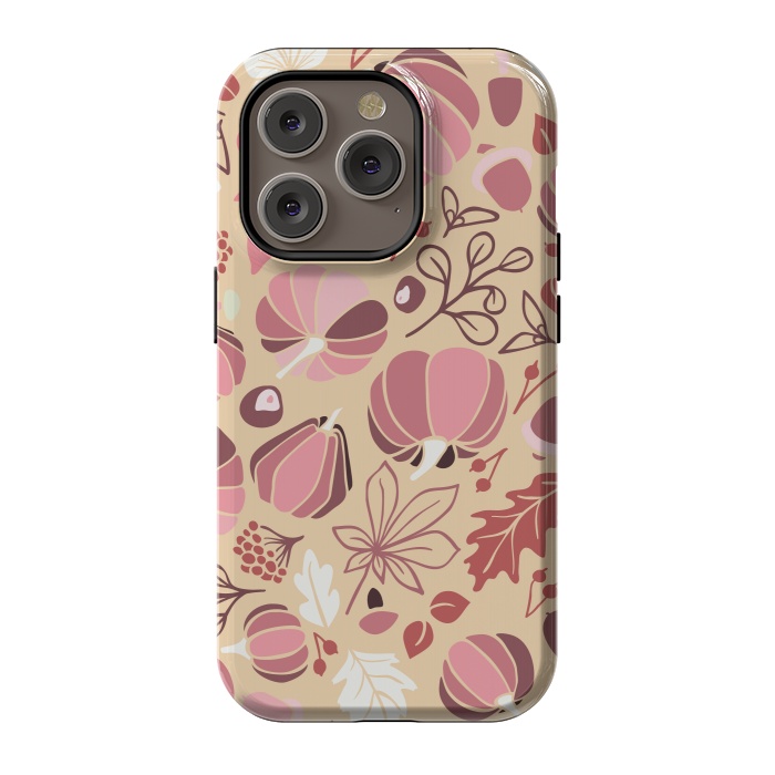 iPhone 14 Pro StrongFit Fall Fruits in Cream and Pink by Paula Ohreen
