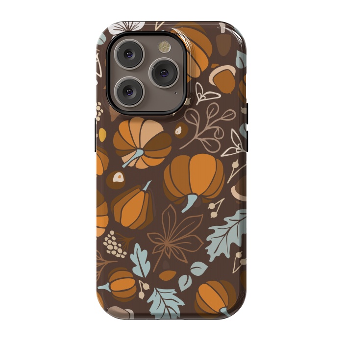 iPhone 14 Pro StrongFit Fall Fruits in Brown and Mustard by Paula Ohreen