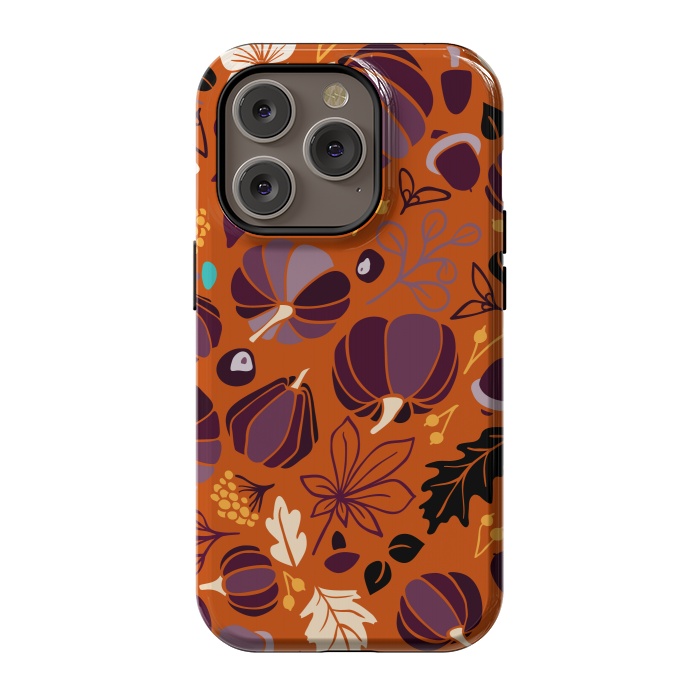iPhone 14 Pro StrongFit Fall Fruits in Orange and Purple by Paula Ohreen