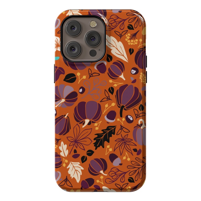 iPhone 14 Pro max StrongFit Fall Fruits in Orange and Purple by Paula Ohreen