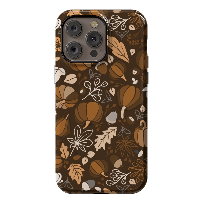 iPhone 14 Pro max StrongFit Fall Fruits in Brown and Beige by Paula Ohreen